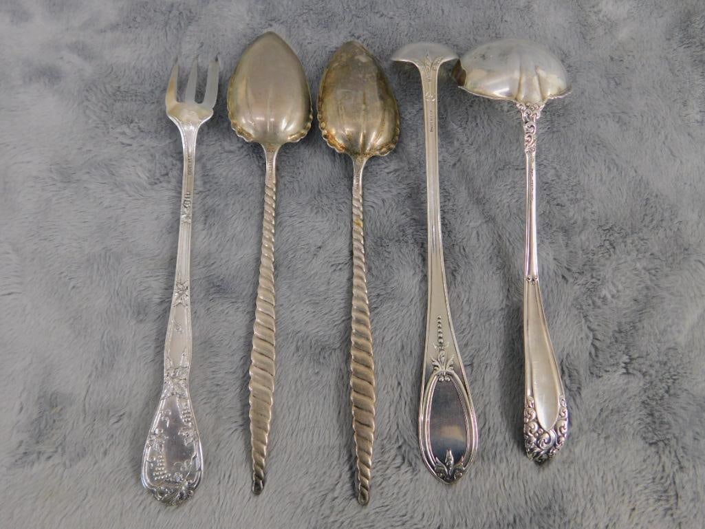 Sterling Silver - 4 Misc. Serving Spoons - Fork - 72.0 Grams - 8