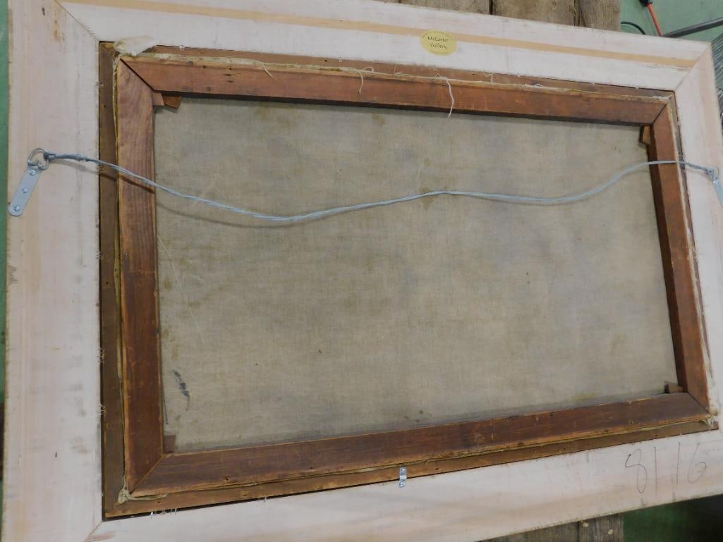 Vintage Oil on Canvas - Ornate Gilded Frame - Signed - Paris - 33.5" x 46.5" - 8