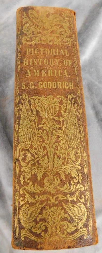 1848 "Pictorial History of America" - North and South Portions - Foxing and Some Water Dam.: See Photos For Condition and Details