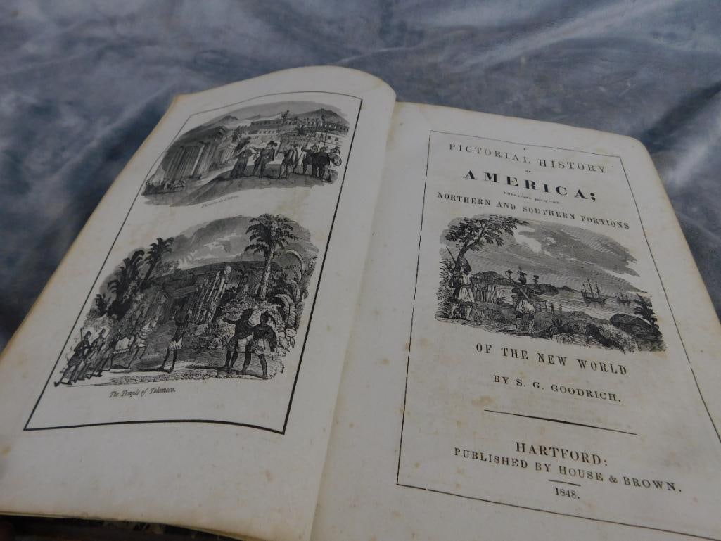 1848 "Pictorial History of America" - North and South Portions - Foxing and Some Water Dam. - 7