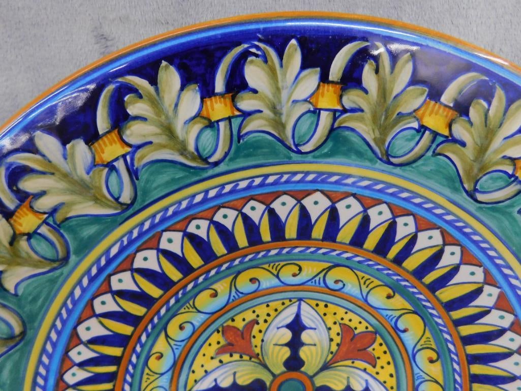 Deruta Italy 14" Decorated Pottery Bowl - 2
