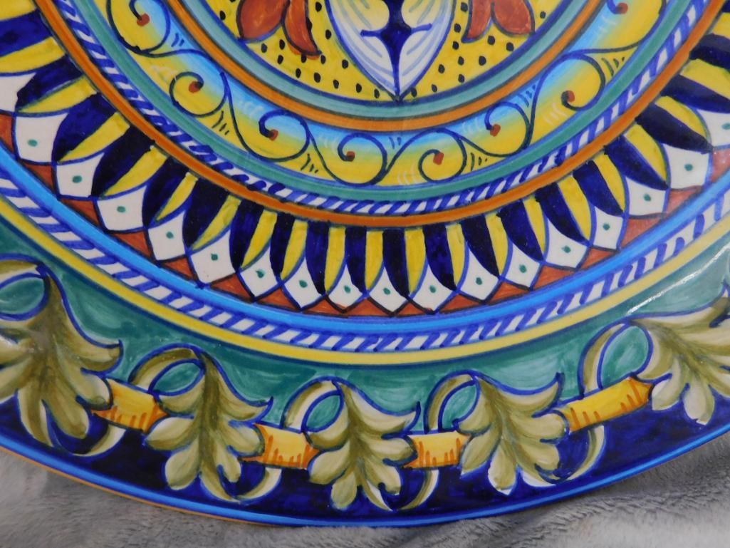 Deruta Italy 14" Decorated Pottery Bowl - 4
