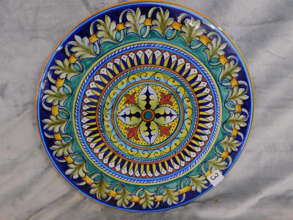 Deruta Italy 14" Decorated Pottery Bowl - 7