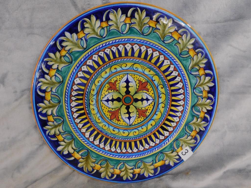 Deruta Italy 14" Decorated Pottery Bowl - 8