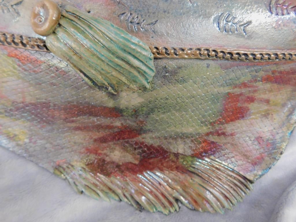 Studio Art Pottery - Raku - Somethings Fishy Signed - Fish - 10.5" x 17" x 2" - 5
