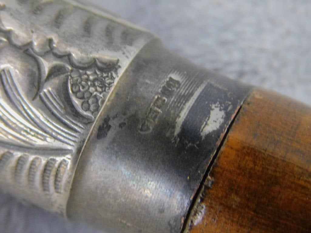 Vintage English Walking Cane - Silver Plate Tip - Converts into Sword - 3