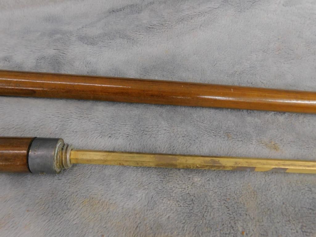 Vintage English Walking Cane - Silver Plate Tip - Converts into Sword - 7