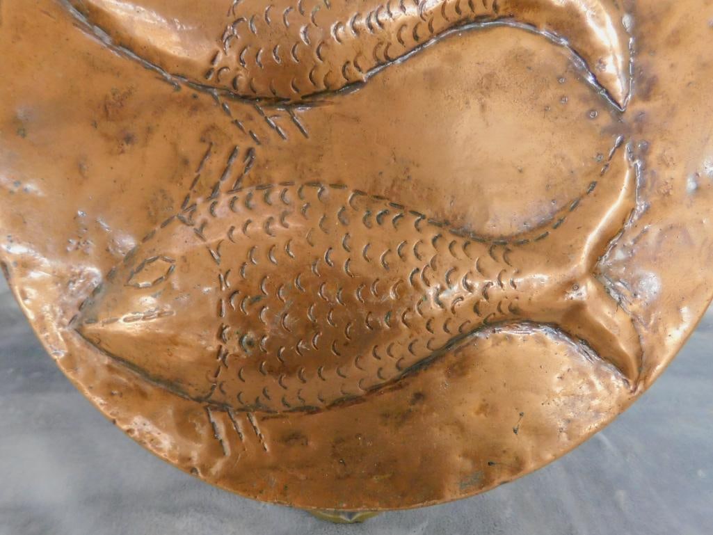 Vintage Copper Mold - Fish - Handled - 4" x 18" x 13" - 4