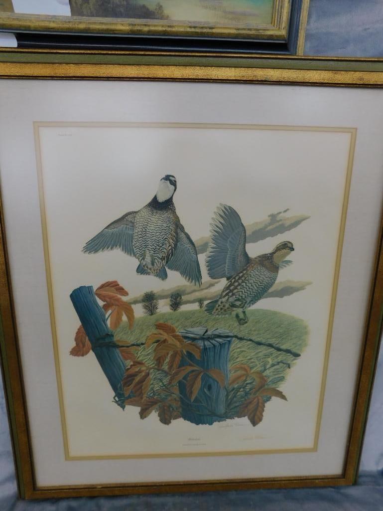 Signed Print - Richard Sloan - "Bobwhite" - 37" x 31.5" - 11