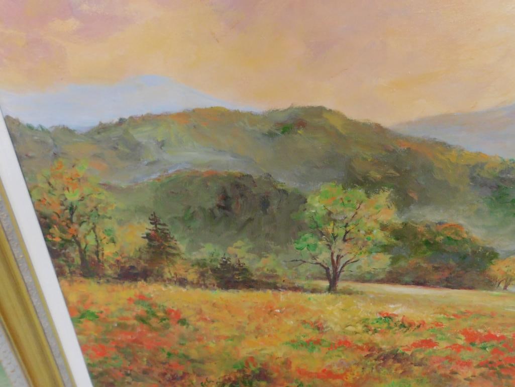 Large Oil on Canvas - Signed Alan McCarter - "Visions of Red Cades Cove" - 45" x 56.5" - 2