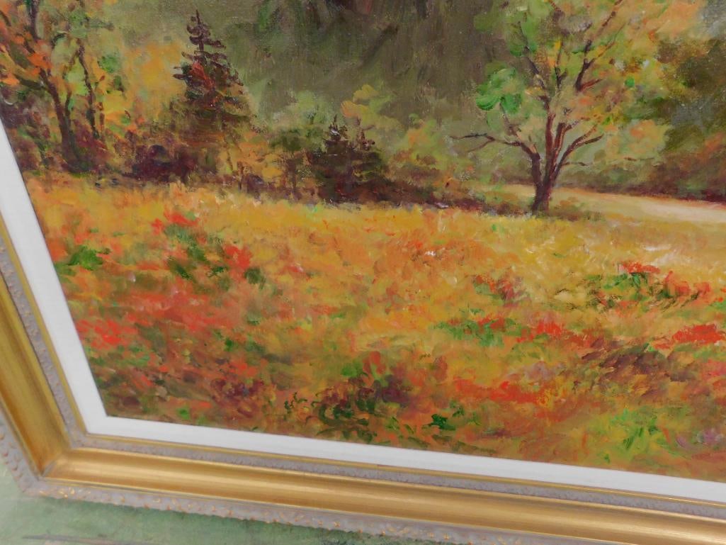 Large Oil on Canvas - Signed Alan McCarter - "Visions of Red Cades Cove" - 45" x 56.5" - 3