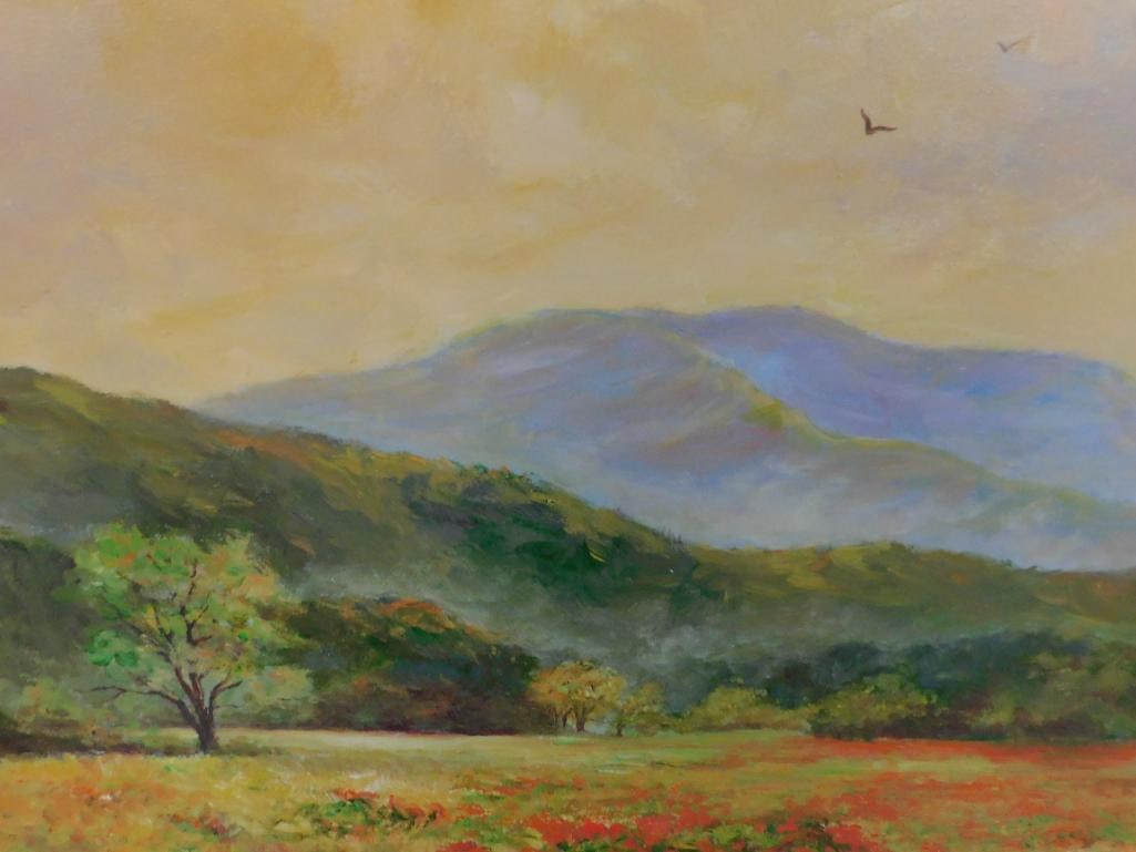 Large Oil on Canvas - Signed Alan McCarter - "Visions of Red Cades Cove" - 45" x 56.5" - 4