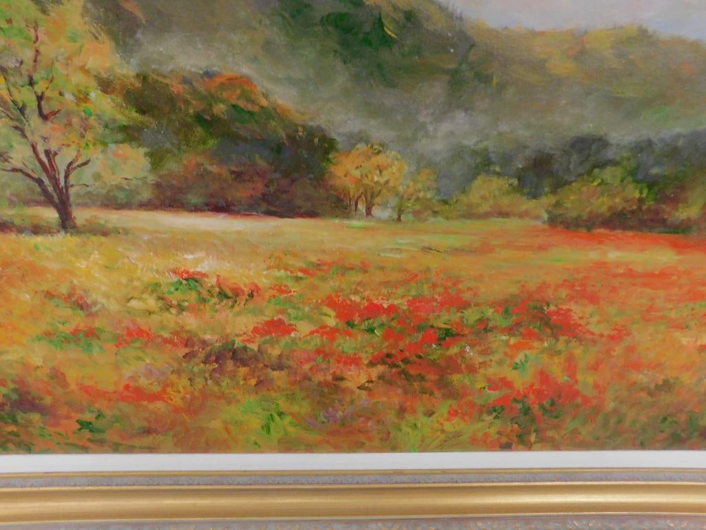 Large Oil on Canvas - Signed Alan McCarter - "Visions of Red Cades Cove" - 45" x 56.5" - 5