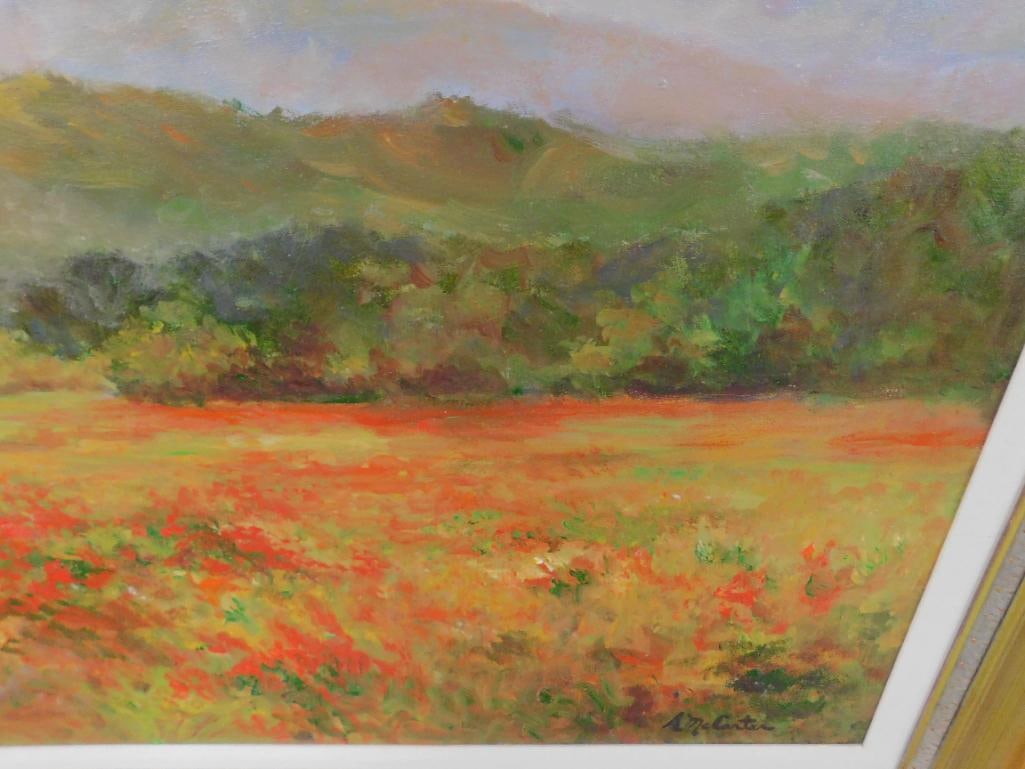Large Oil on Canvas - Signed Alan McCarter - "Visions of Red Cades Cove" - 45" x 56.5" - 7
