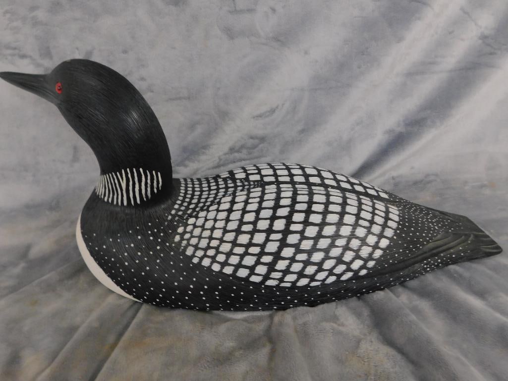 Jennings Decoy Co. - Oversized Loon Decoy - Signed Johnson - 9.75" x 24.5" x 9" - 6