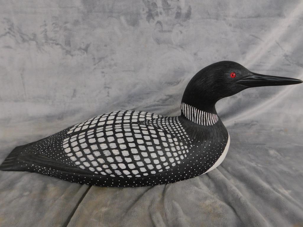 Jennings Decoy Co. - Oversized Loon Decoy - Signed Johnson - 9.75" x 24.5" x 9" - 8