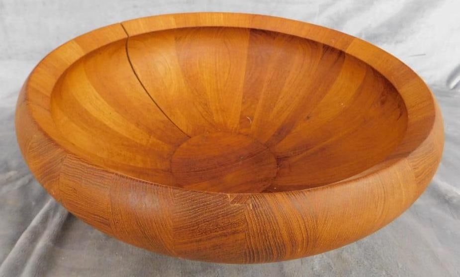 MCM Mid Century Dansk Wood Bowl - 6.5" x 17": See Photos For Condition and Details