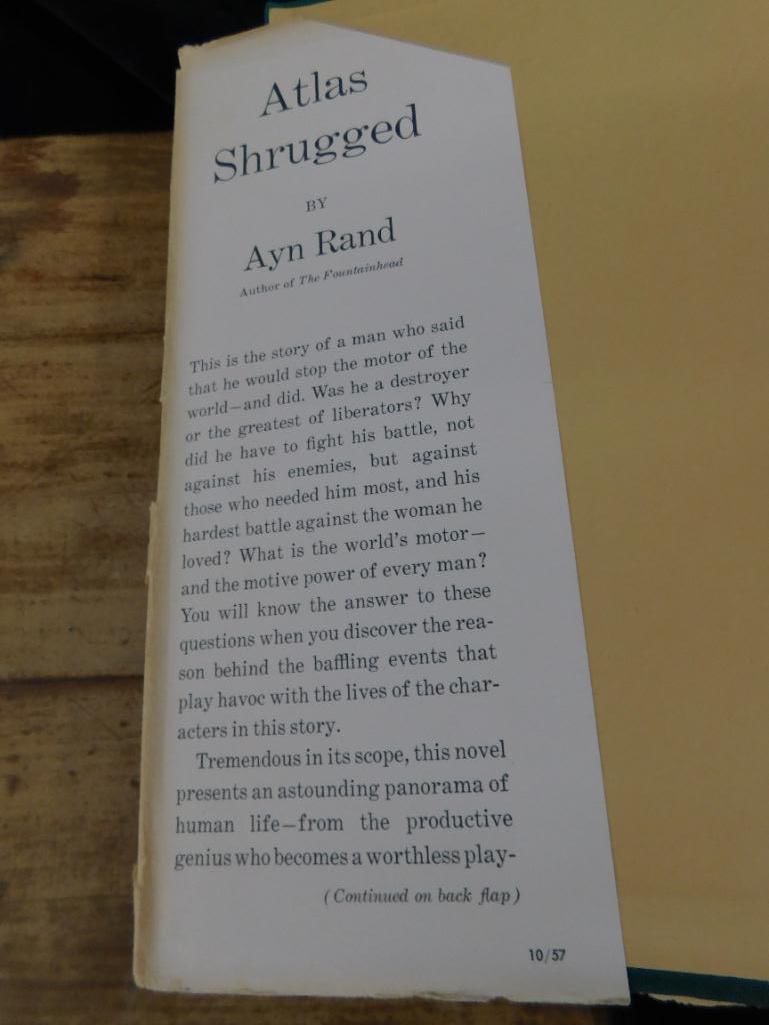 Book - "Atlas Shrugged" - First Edition - 1957 - Slip Cover - 2