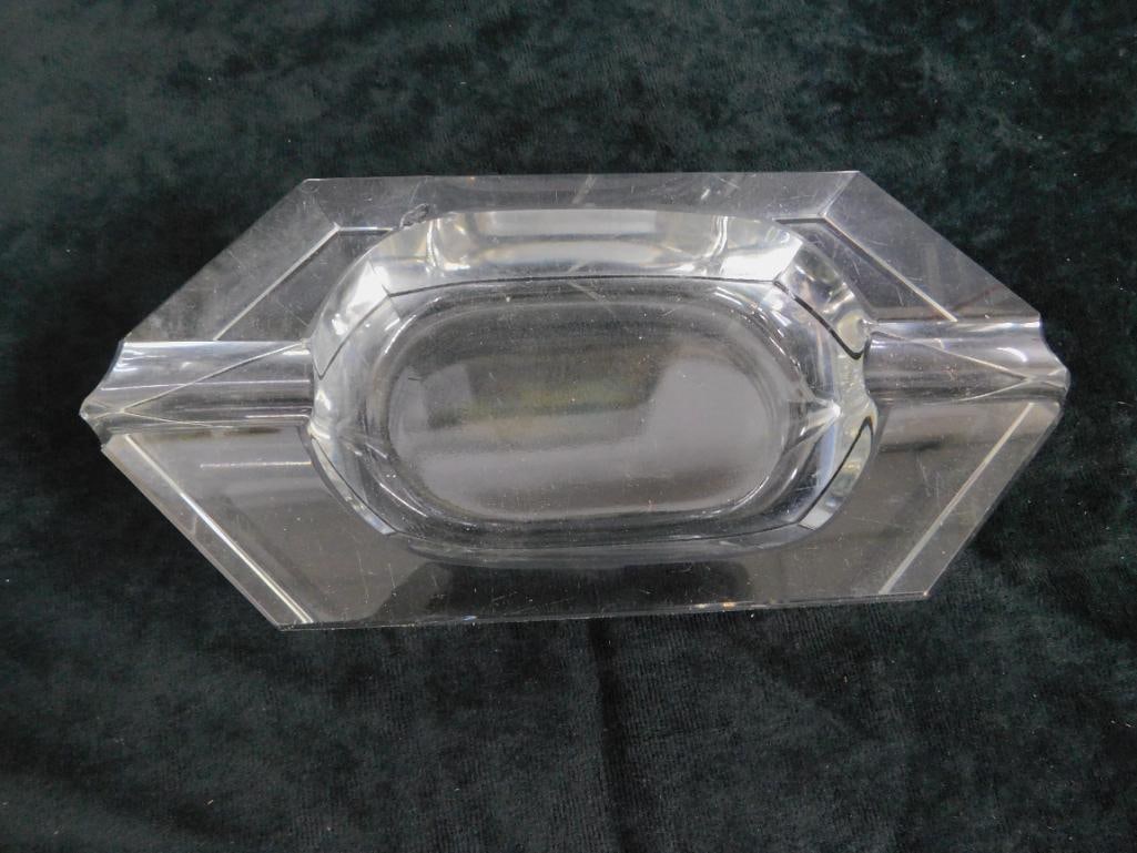 Lead Crystal Cigar Ashtray - Small Chip - 1.75" x 9" x 4" - 2