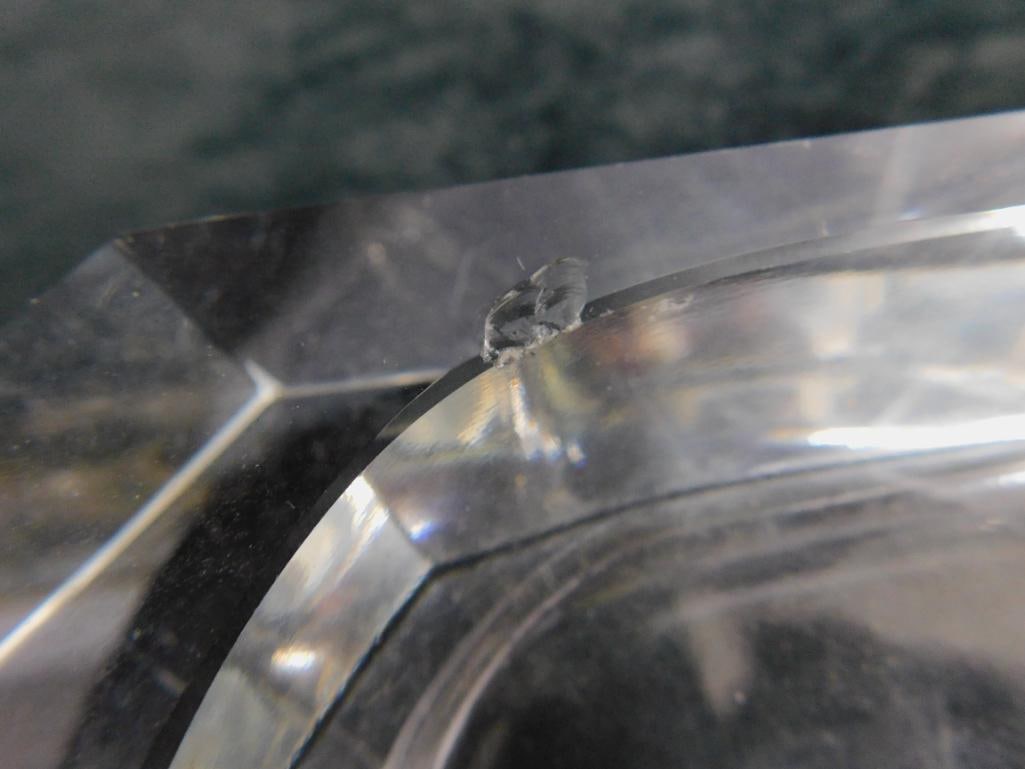 Lead Crystal Cigar Ashtray - Small Chip - 1.75" x 9" x 4" - 4
