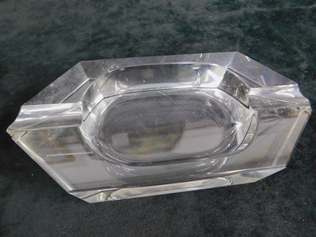 Lead Crystal Cigar Ashtray - Small Chip - 1.75" x 9" x 4" - 5