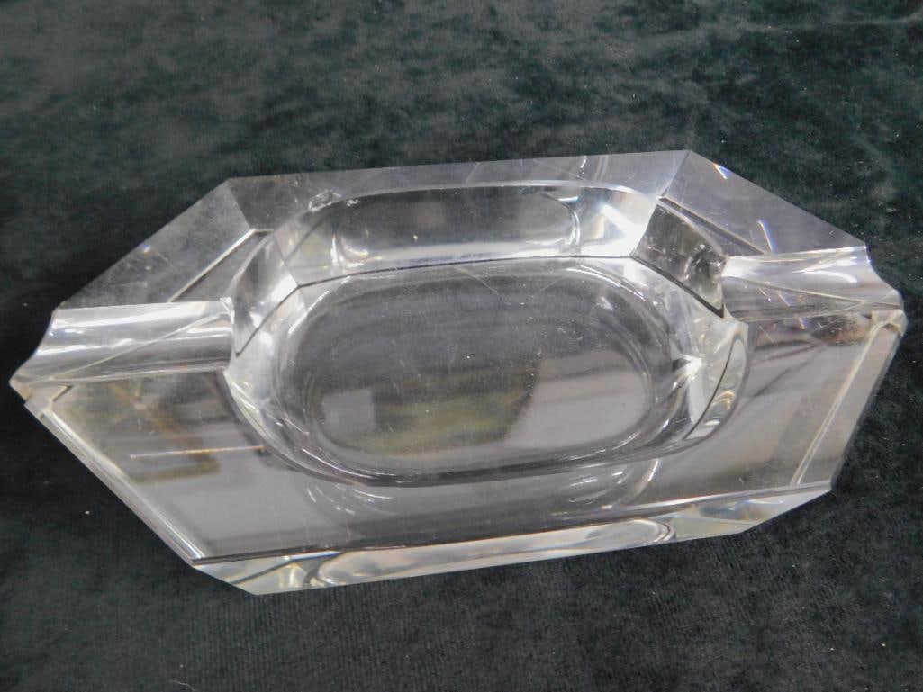 Lead Crystal Cigar Ashtray - Small Chip - 1.75" x 9" x 4" - 6