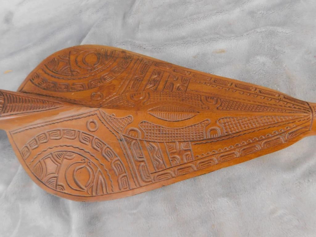 Carved Wood Scepter - Cobra Snake - 32" x 7.5" x 3" - 10