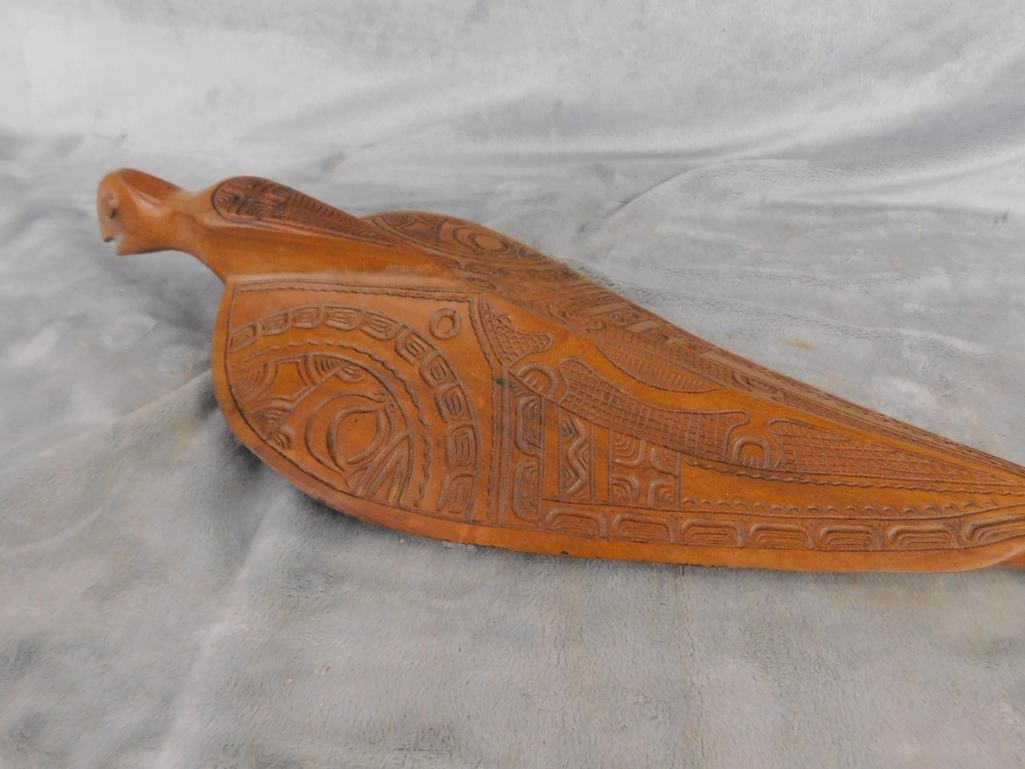 Carved Wood Scepter - Cobra Snake - 32" x 7.5" x 3" - 11