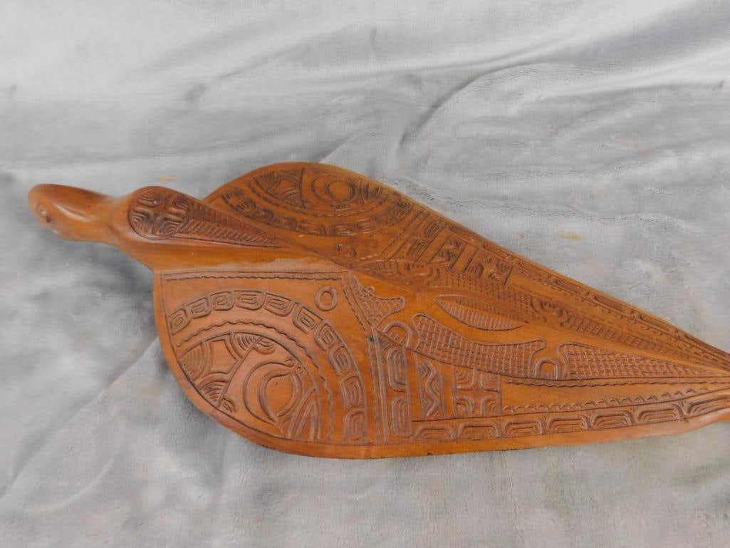 Carved Wood Scepter - Cobra Snake - 32" x 7.5" x 3" - 13