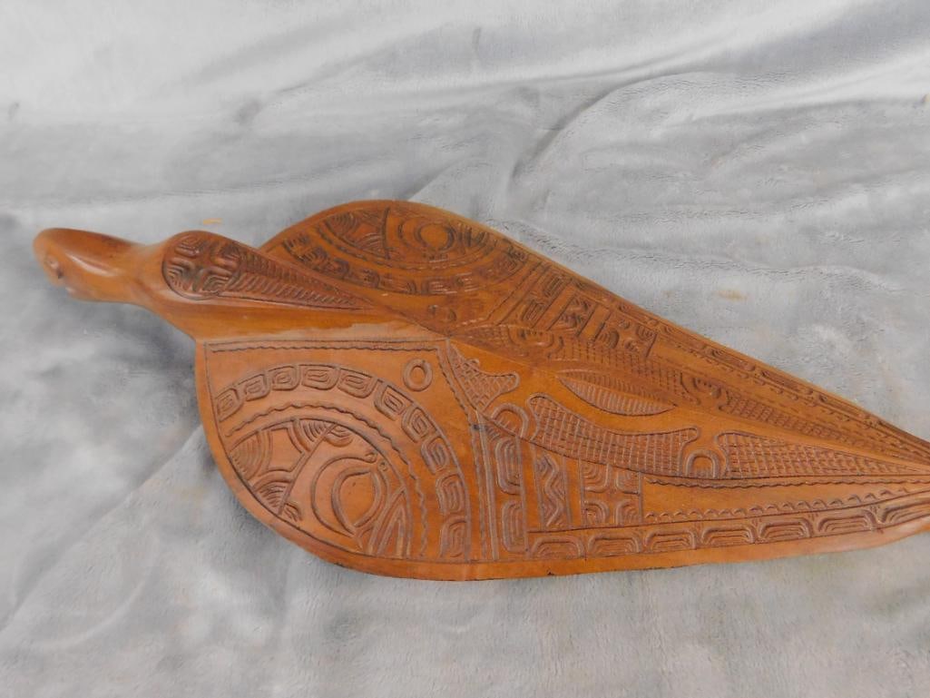 Carved Wood Scepter - Cobra Snake - 32" x 7.5" x 3" - 14