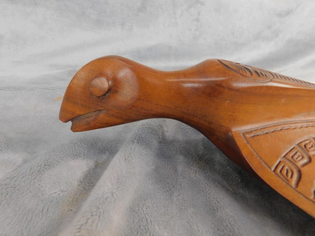 Carved Wood Scepter - Cobra Snake - 32" x 7.5" x 3" - 2
