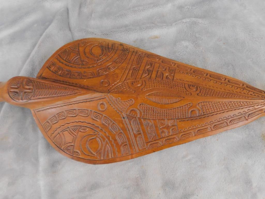 Carved Wood Scepter - Cobra Snake - 32" x 7.5" x 3" - 3