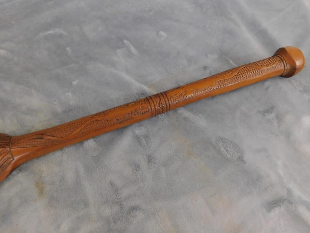 Carved Wood Scepter - Cobra Snake - 32" x 7.5" x 3" - 4