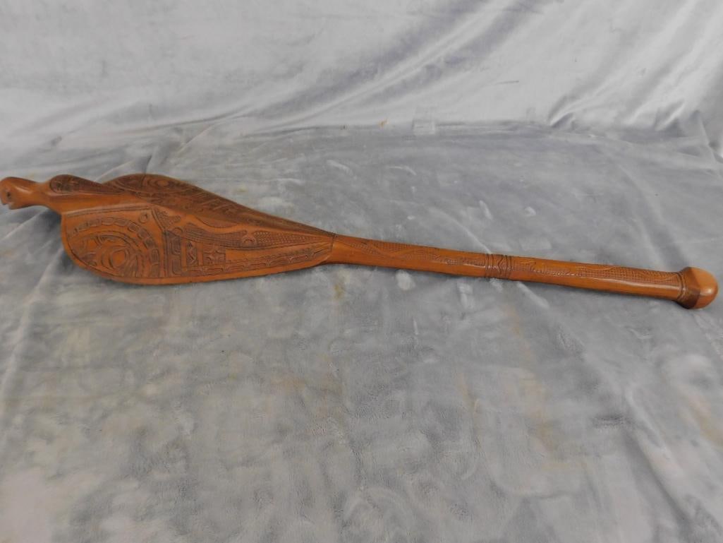 Carved Wood Scepter - Cobra Snake - 32" x 7.5" x 3" - 5