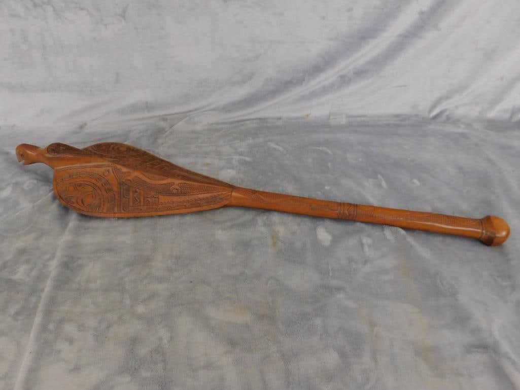 Carved Wood Scepter - Cobra Snake - 32" x 7.5" x 3" - 7