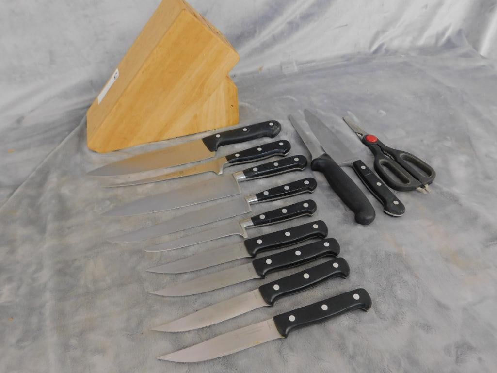 Wustof Trident Knives - 9 Pieces Plus Block and 3 Other Pieces - 10