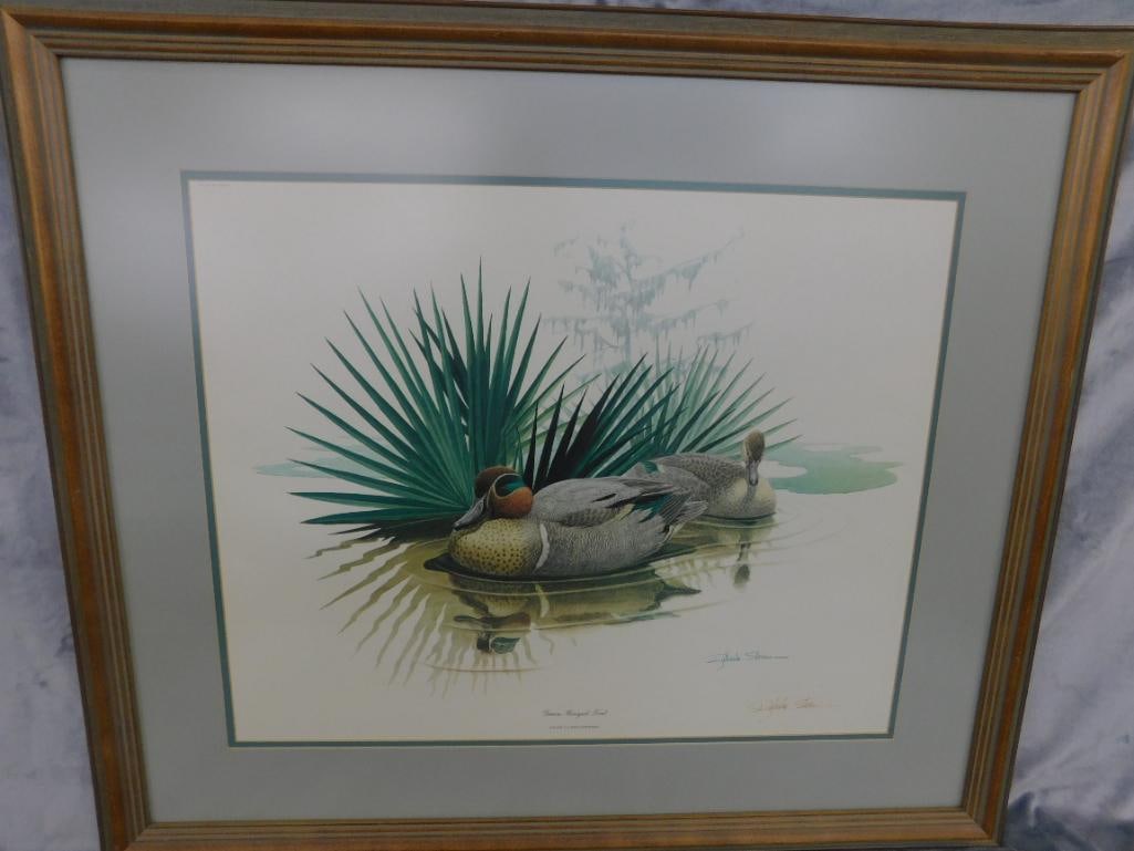 Signed Print - Richard Sloan - "Green Winged Teal" - 31.5" x 36.5" - 11