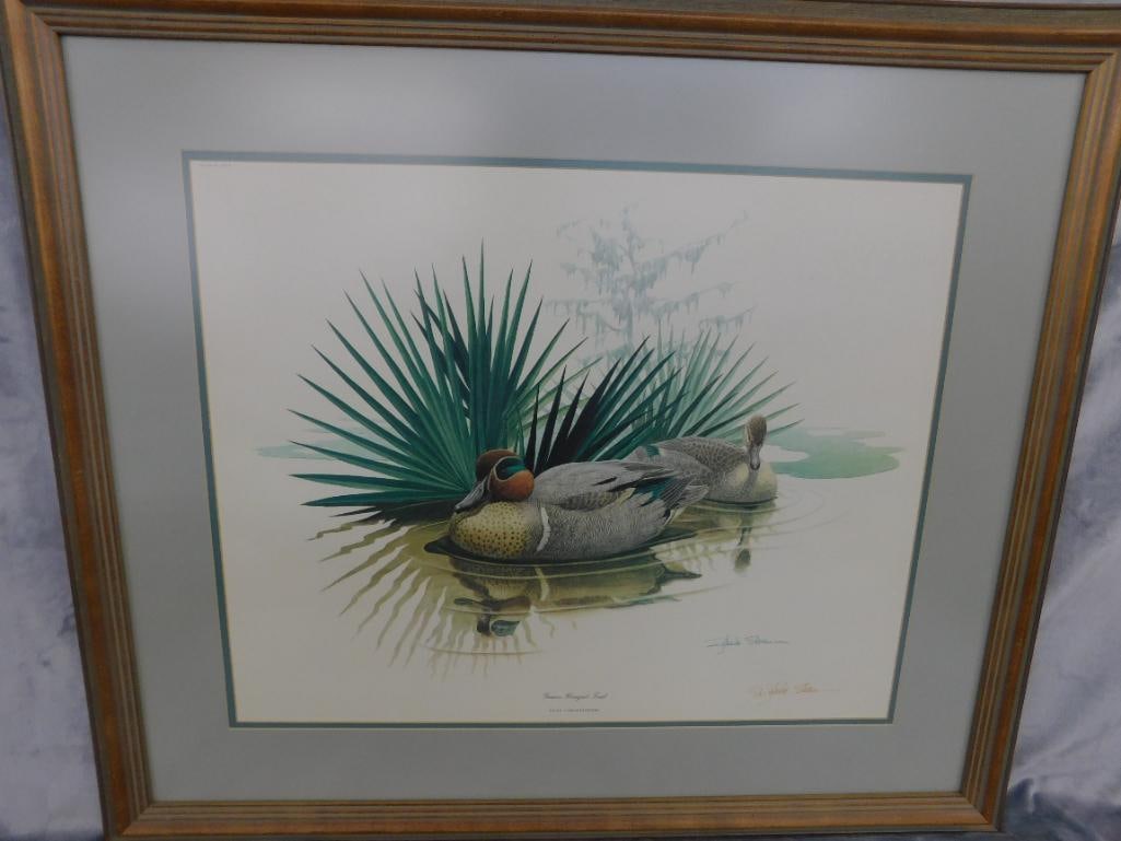 Signed Print - Richard Sloan - "Green Winged Teal" - 31.5" x 36.5" - 12