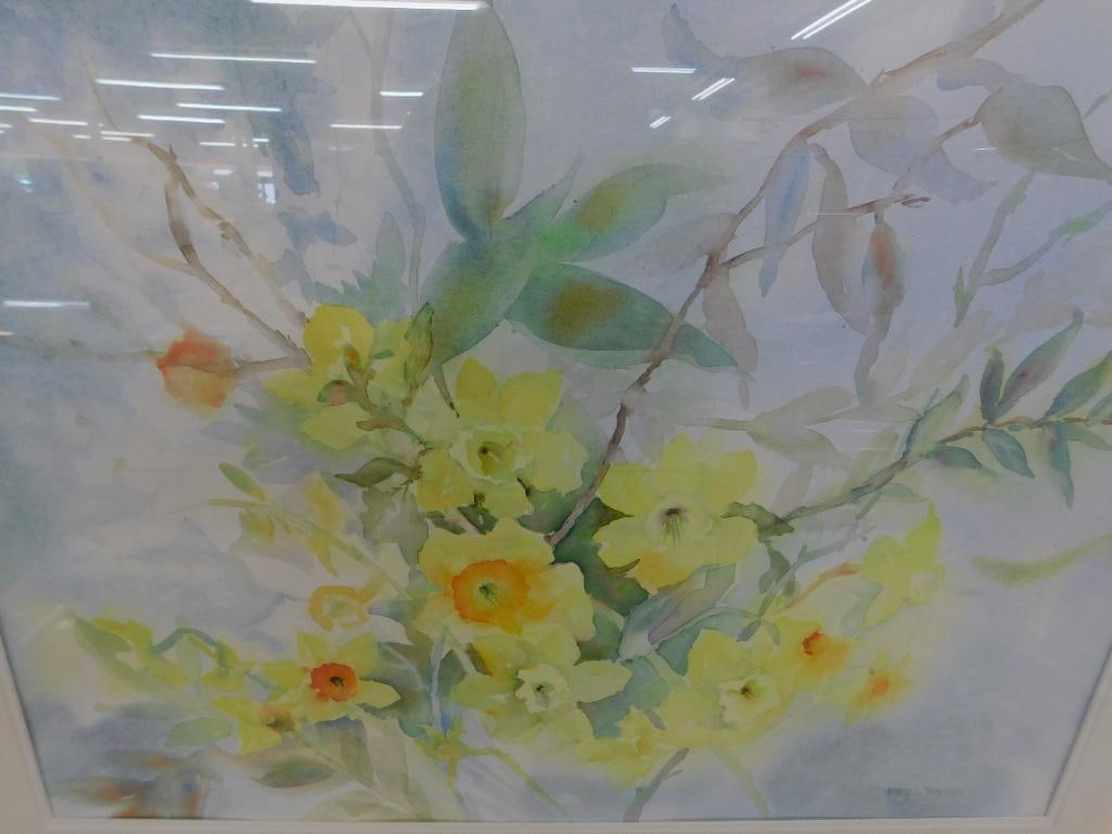 Framed Watercolor - Signed Nancy L. Rogers - "Joy of Spring" - 30" x 38" - 10