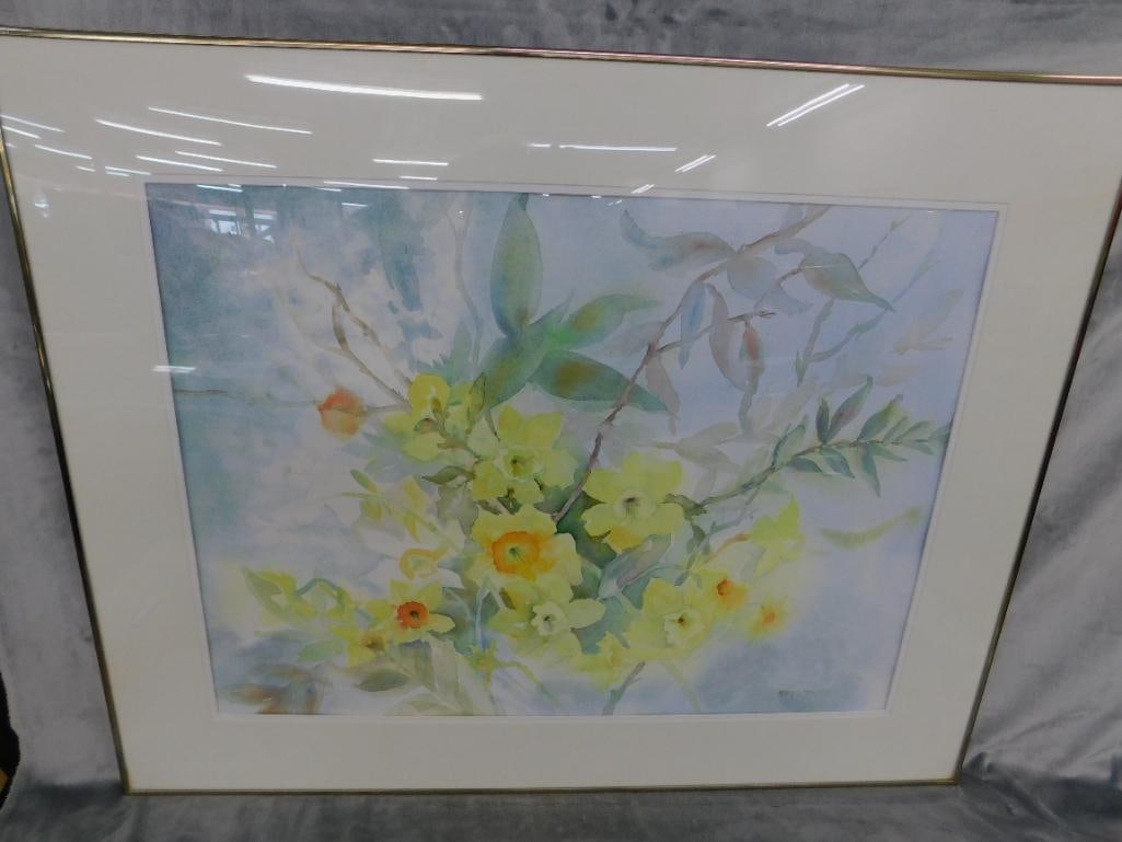 Framed Watercolor - Signed Nancy L. Rogers - "Joy of Spring" - 30" x 38" - 12
