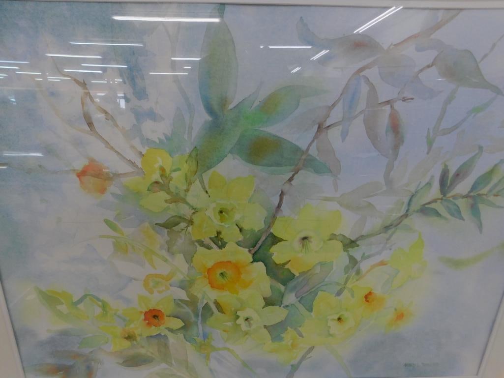 Framed Watercolor - Signed Nancy L. Rogers - "Joy of Spring" - 30" x 38" - 2