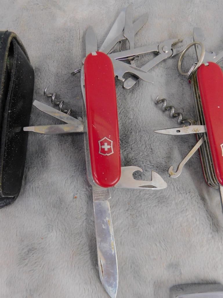 Pair of Victorinox Pocket Knives - Husky Pocket Knife - Zippo Lighter - 3