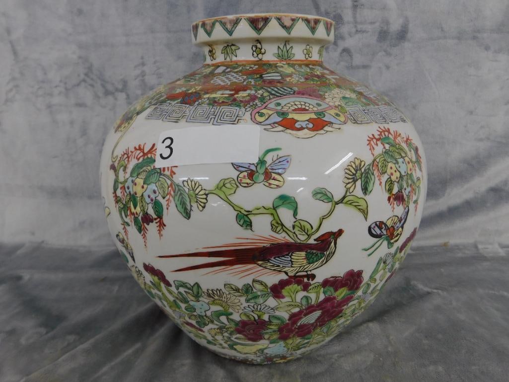 Chinese Rose Medallion Vase - 12.5" x 12.5" - 7