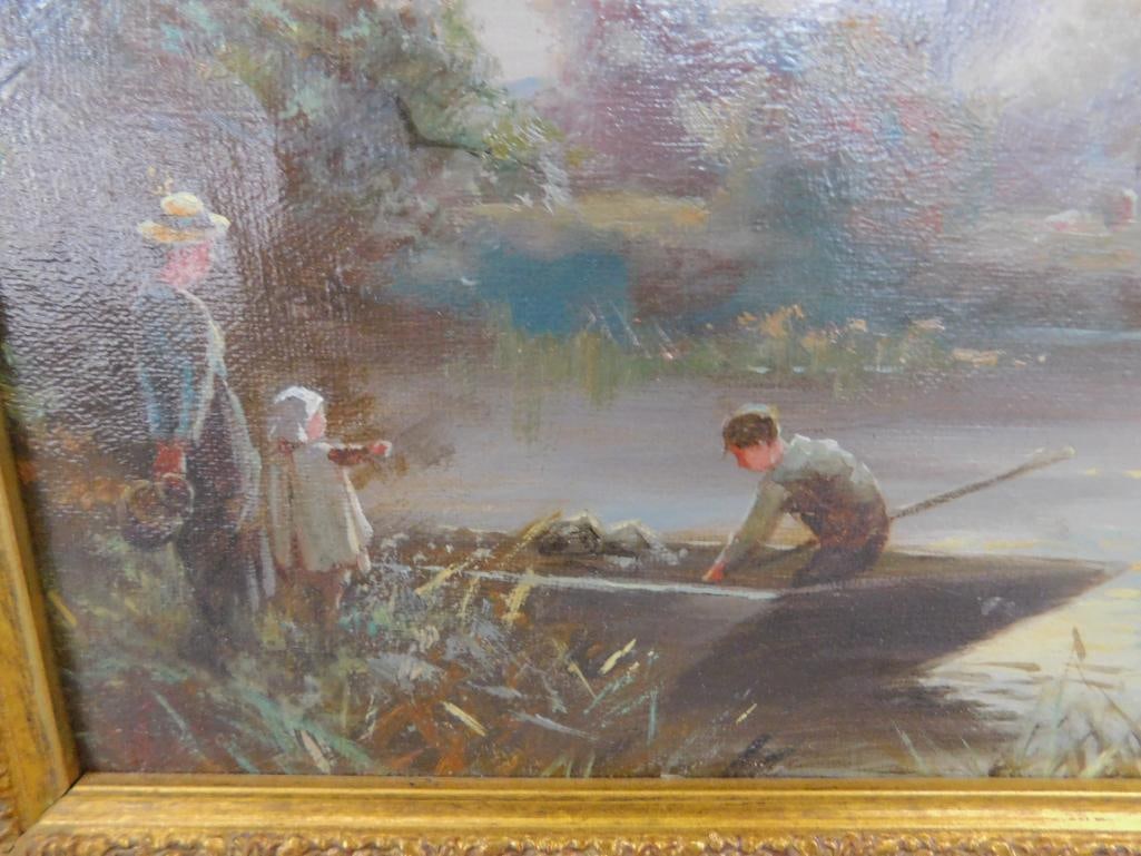 19th Century Oil on Board - Henry Martin - English Landscape - Gilded Ornate Frame - 3
