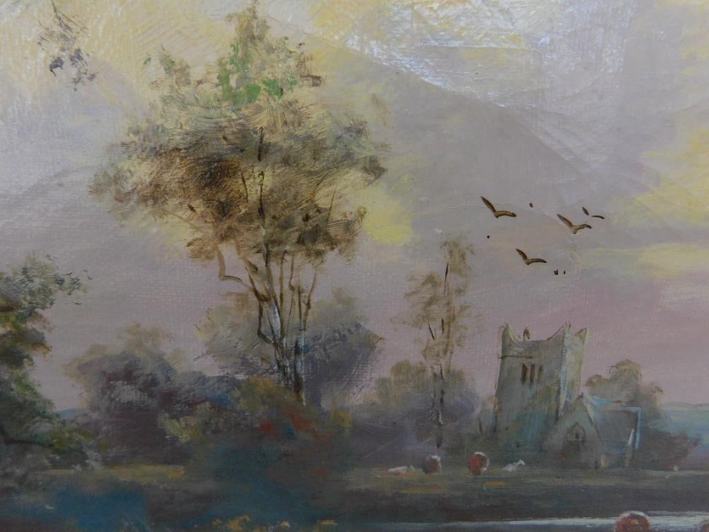19th Century Oil on Board - Henry Martin - English Landscape - Gilded Ornate Frame - 5