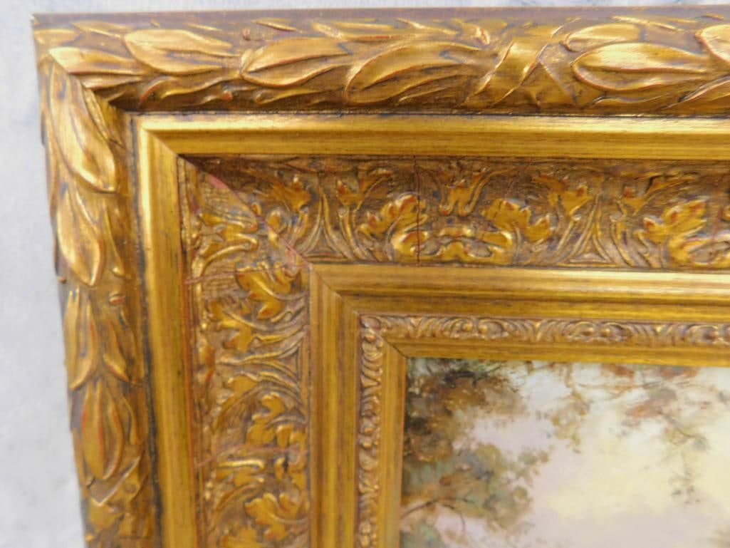 19th Century Oil on Board - Henry Martin - English Landscape - Gilded Ornate Frame - 7