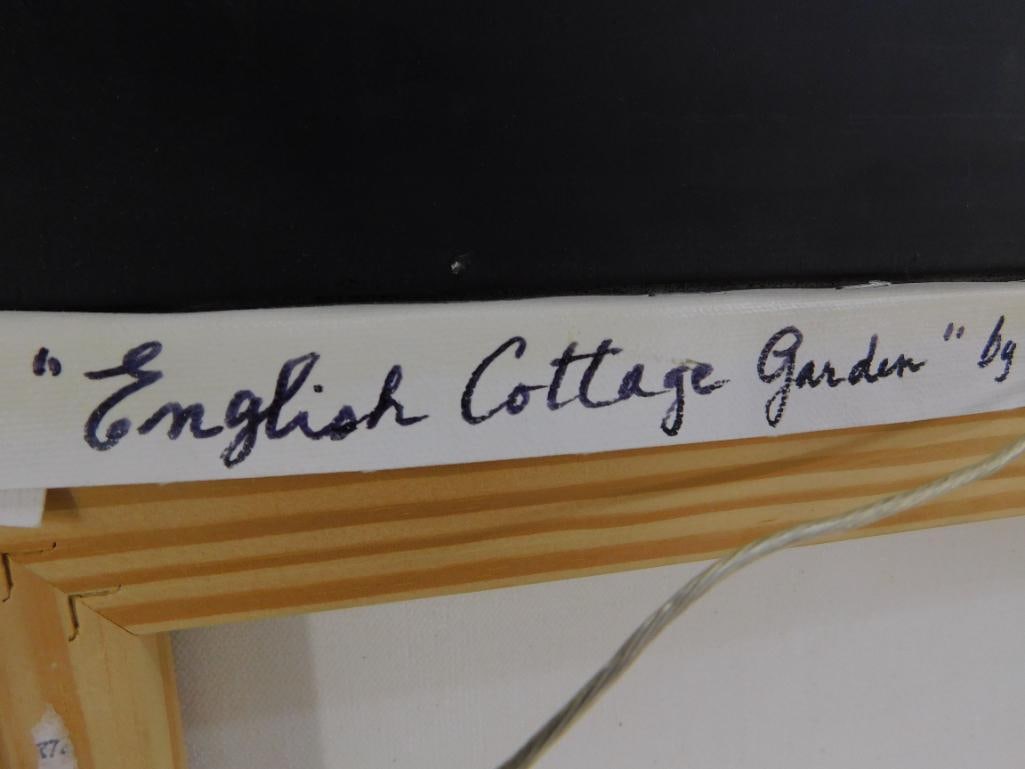 Giclee on Canvas - J. Halford Ross - English Cottage Garden - 18.5" x 22.5" - 10