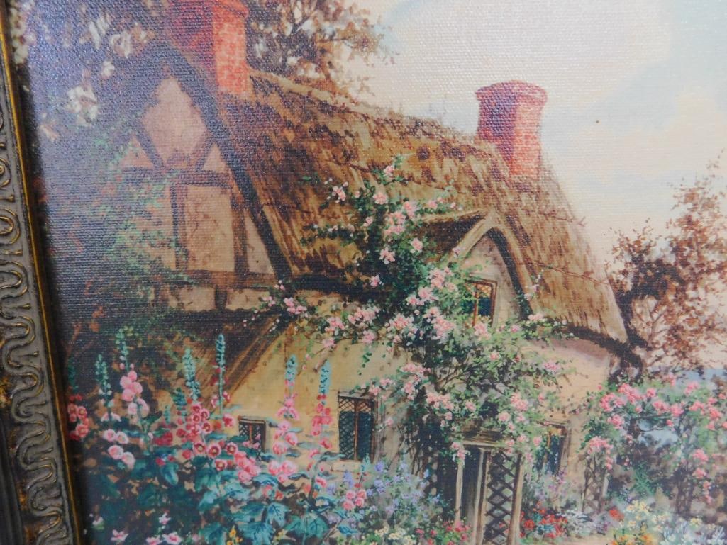 Giclee on Canvas - J. Halford Ross - English Cottage Garden - 18.5" x 22.5" - 3
