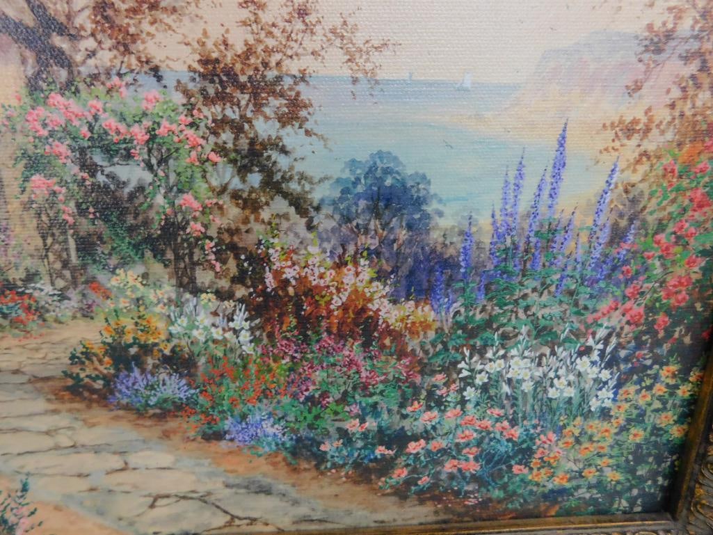 Giclee on Canvas - J. Halford Ross - English Cottage Garden - 18.5" x 22.5" - 5