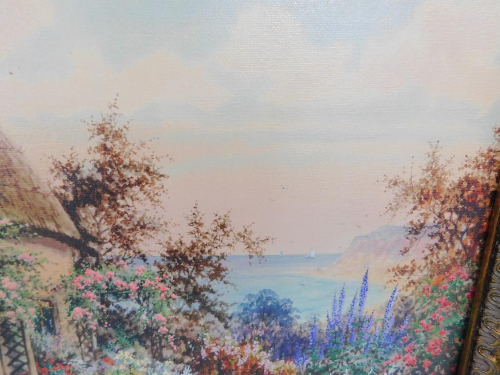 Giclee on Canvas - J. Halford Ross - English Cottage Garden - 18.5" x 22.5" - 6